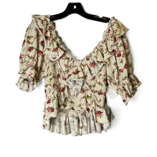 Top Short Sleeve By Free People In Floral Print, Size: S