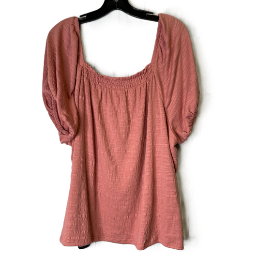 Top Short Sleeve By Wonderly In Pink, Size: 1x