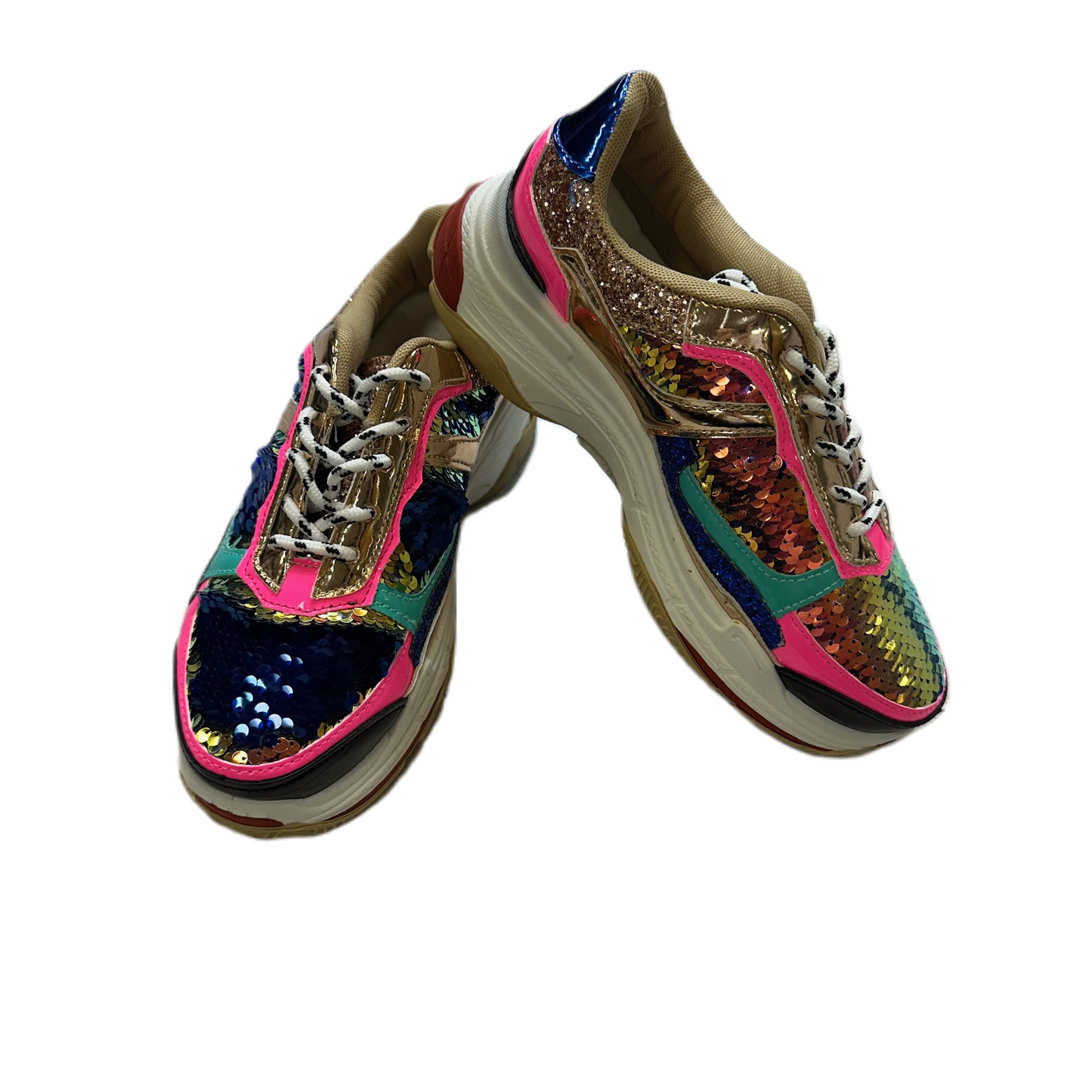 Shoes Sneakers By Fashion Nova In Multi-colored, Size: 7.5