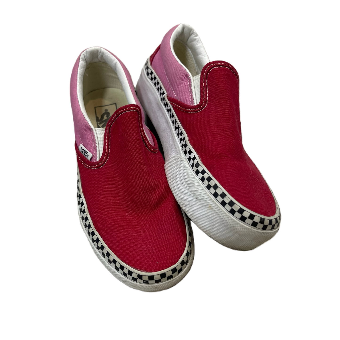 Shoes Sneakers Platform By Vans In Pink & Red, Size: 6.5