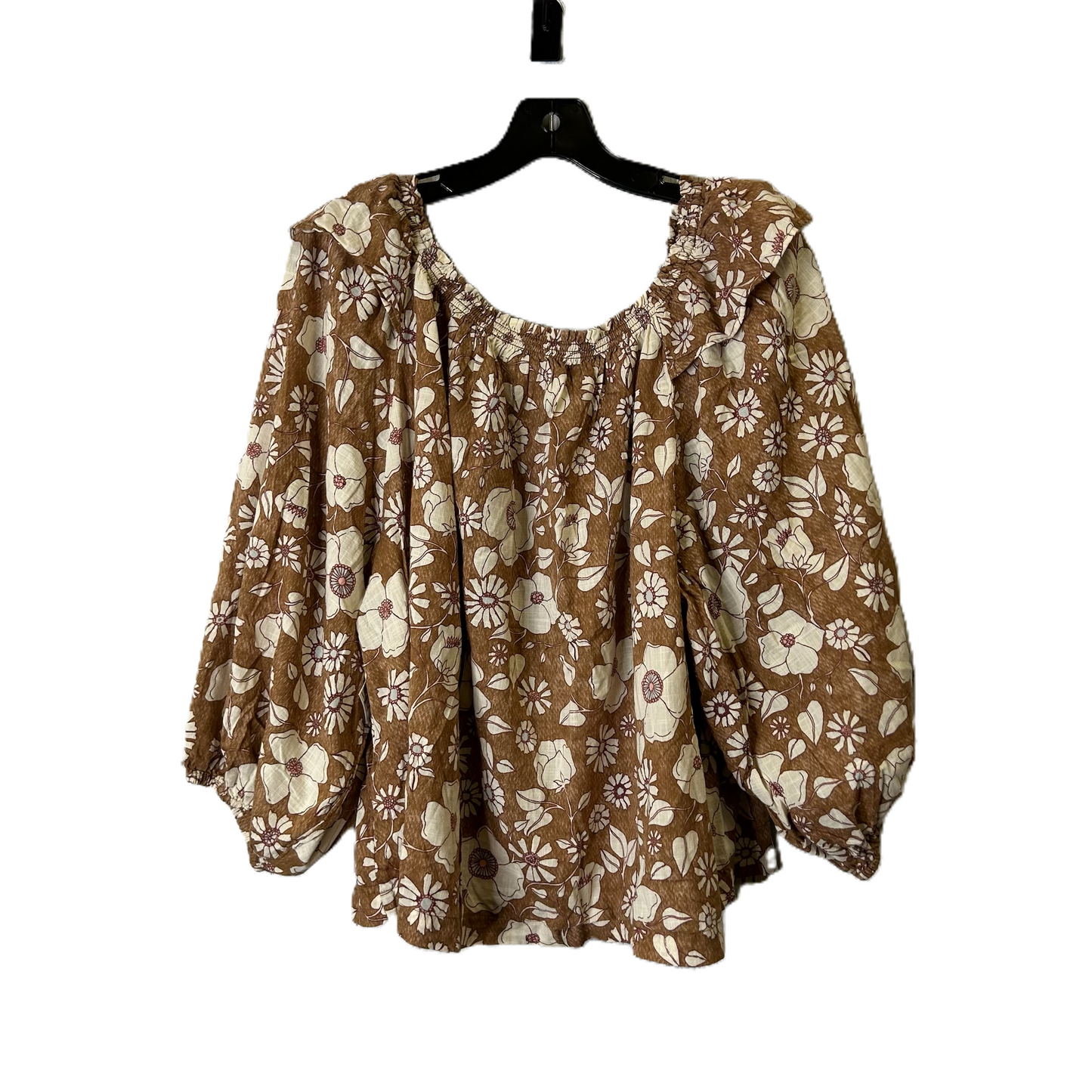 Top Short Sleeve By Free People In Brown, Size: Xl