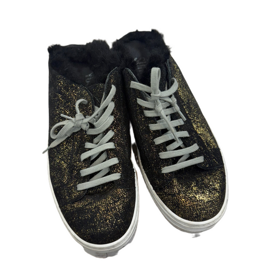 Shoes Sneakers By P448 In Black & Gold, Size: 9.5