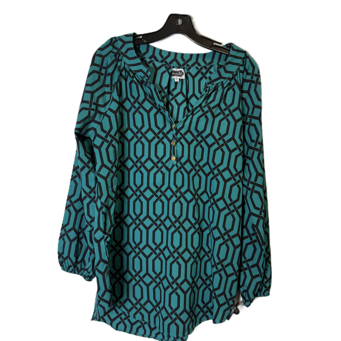 Top Long Sleeve By Mudpie In Green, Size: S