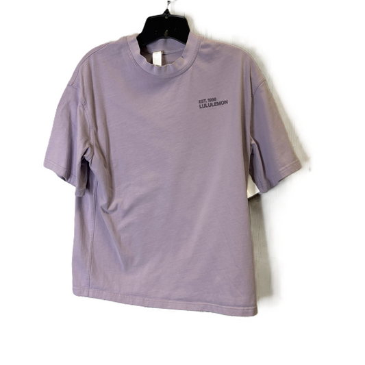 Athletic Top Short Sleeve By Lululemon In Purple, Size: Xs