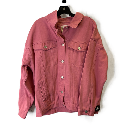 Jacket Denim By Fantastic Fawn In Pink Denim, Size: M