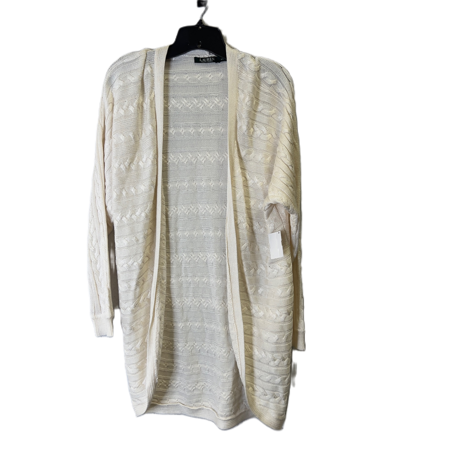 Sweater Cardigan By Lauren By Ralph Lauren In Cream, Size: L