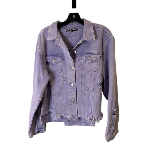 Jacket Denim By Clothes Mentor In Purple Denim, Size: M