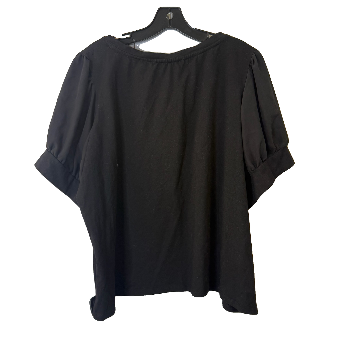 Top Short Sleeve By Eloquii In Black, Size: 22