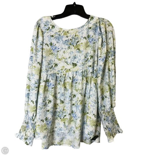 Top Long Sleeve By Entro In Floral Print, Size: M