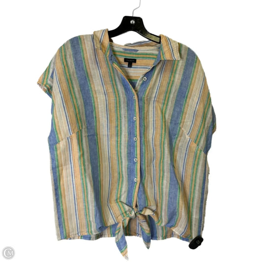 Top Short Sleeve By Talbots In Striped Pattern, Size: L
