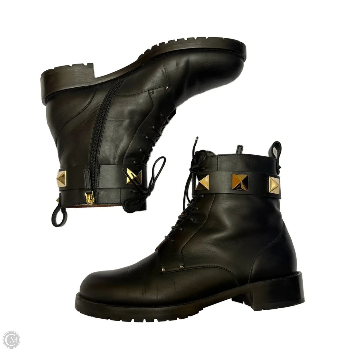 Boots Luxury Designer By Valentino-garavani In Black, Size: 8.5