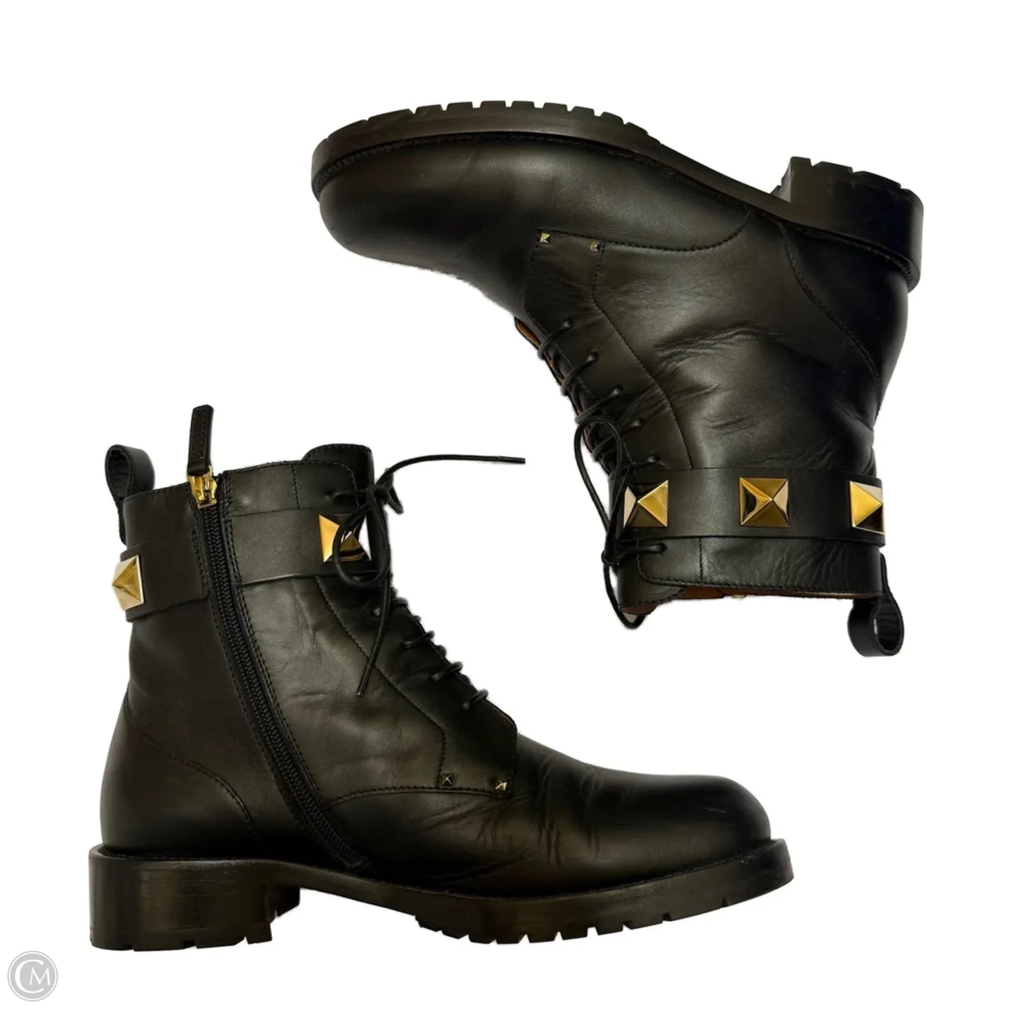 Boots Luxury Designer By Valentino-garavani In Black, Size: 8.5