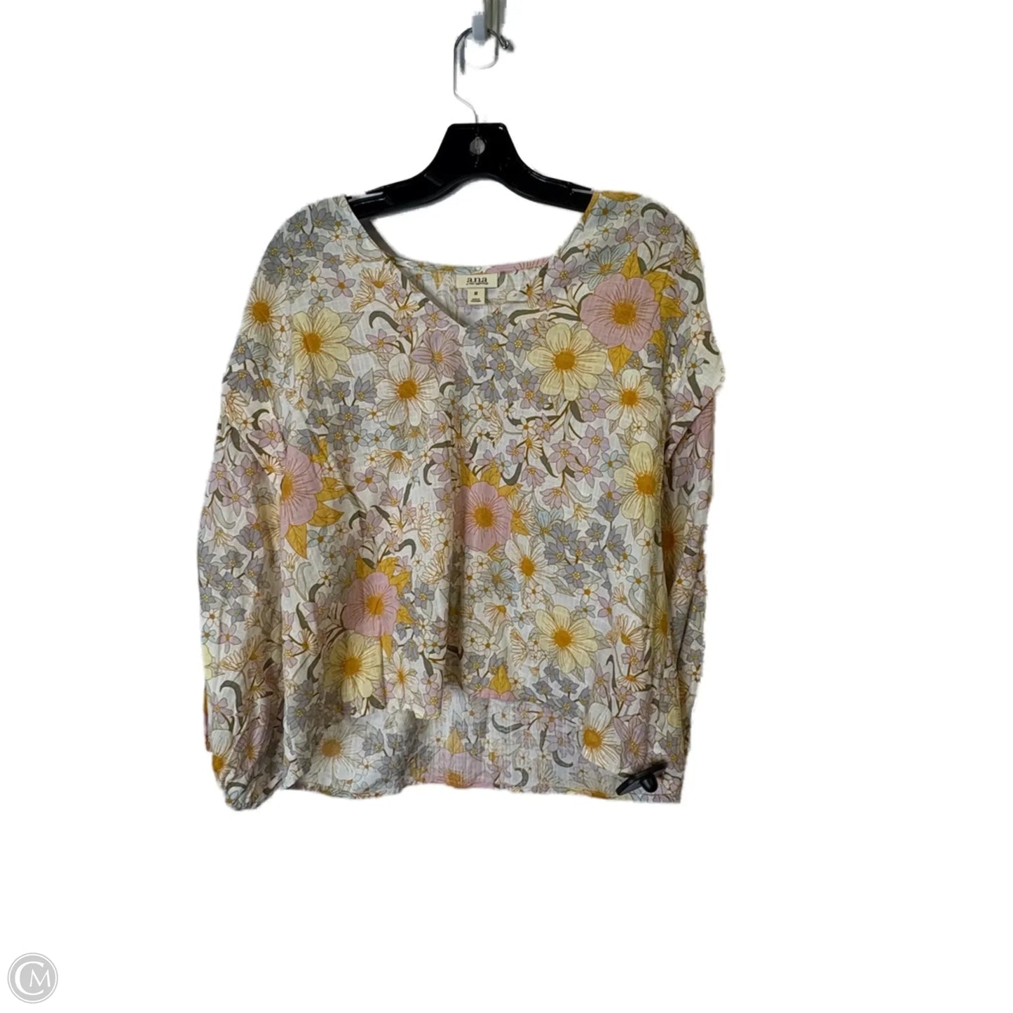 Top Long Sleeve By Ana In Floral Print, Size: M