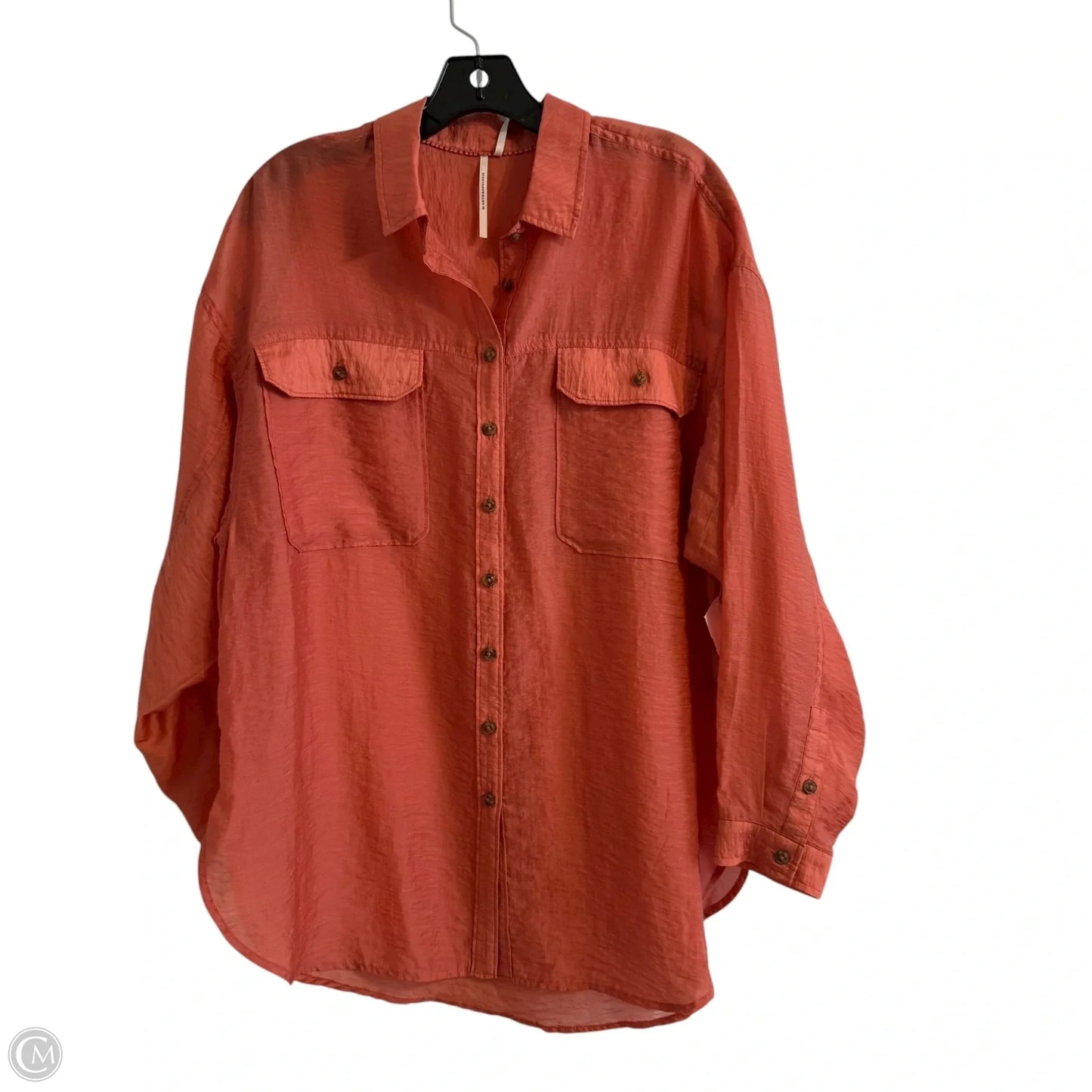 Top Long Sleeve By Anthropologie In Orange, Size: S