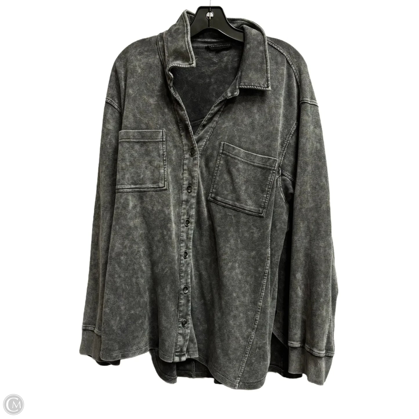 Jacket Shirt By Jane And Delancey In Grey, Size: 2x