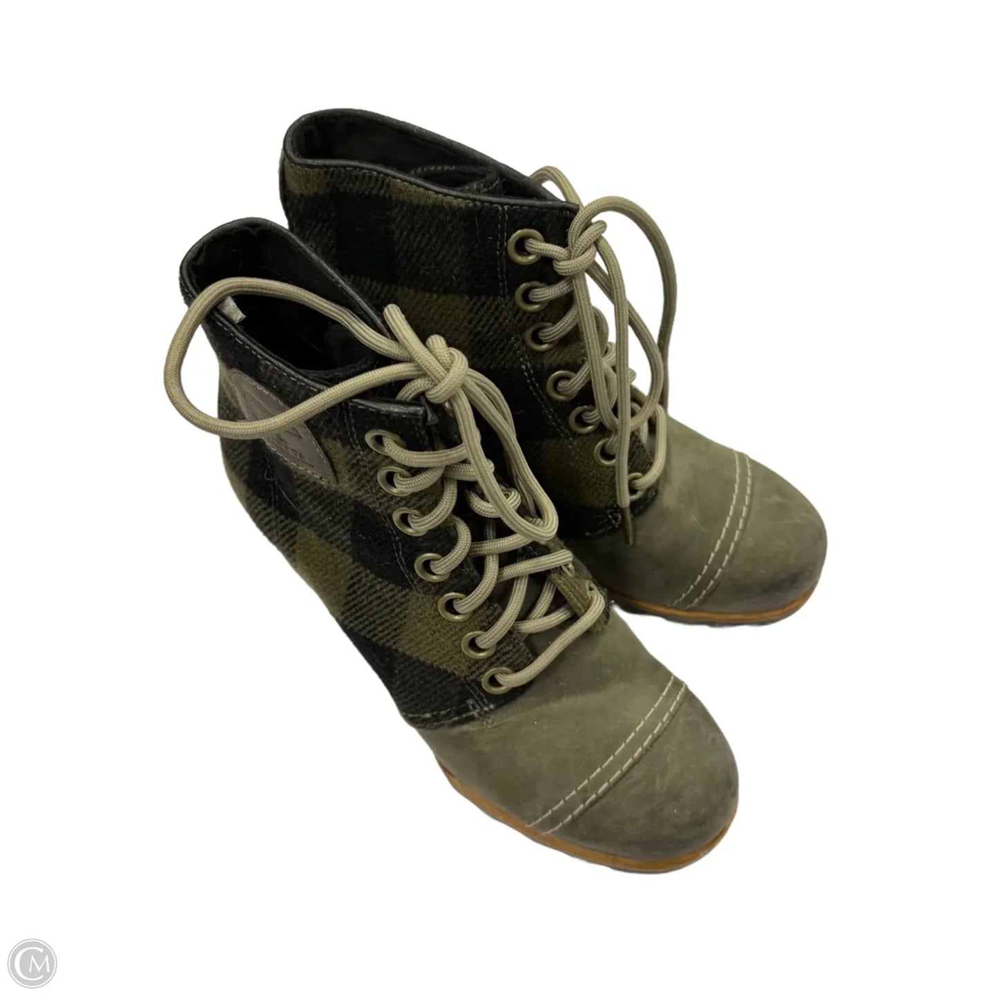 Boots Ankle Heels By Sorel In Green, Size: 7