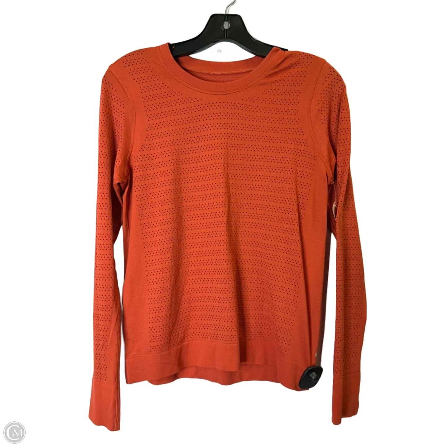 Athletic Top Long Sleeve Crewneck By Lululemon In Orange, Size: S