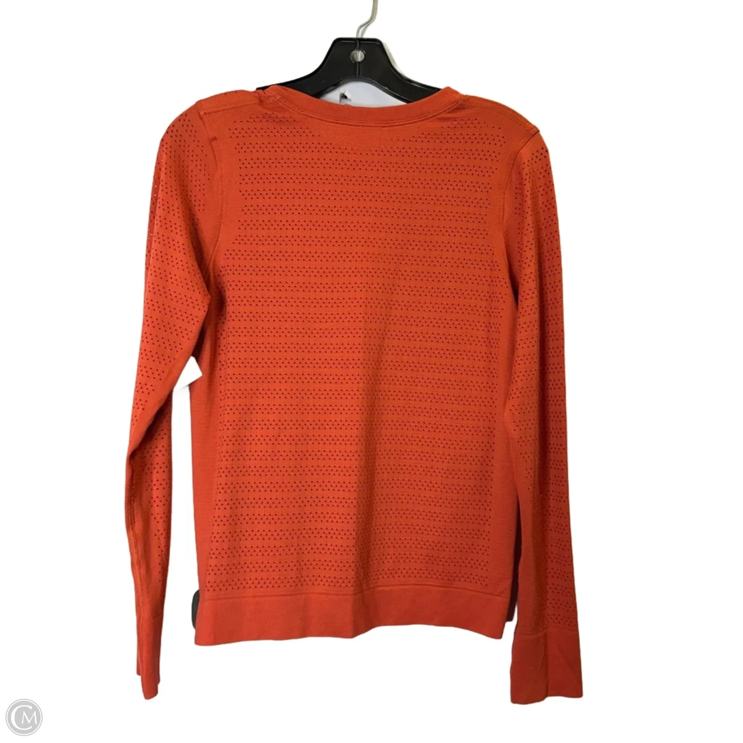 Athletic Top Long Sleeve Crewneck By Lululemon In Orange, Size: S