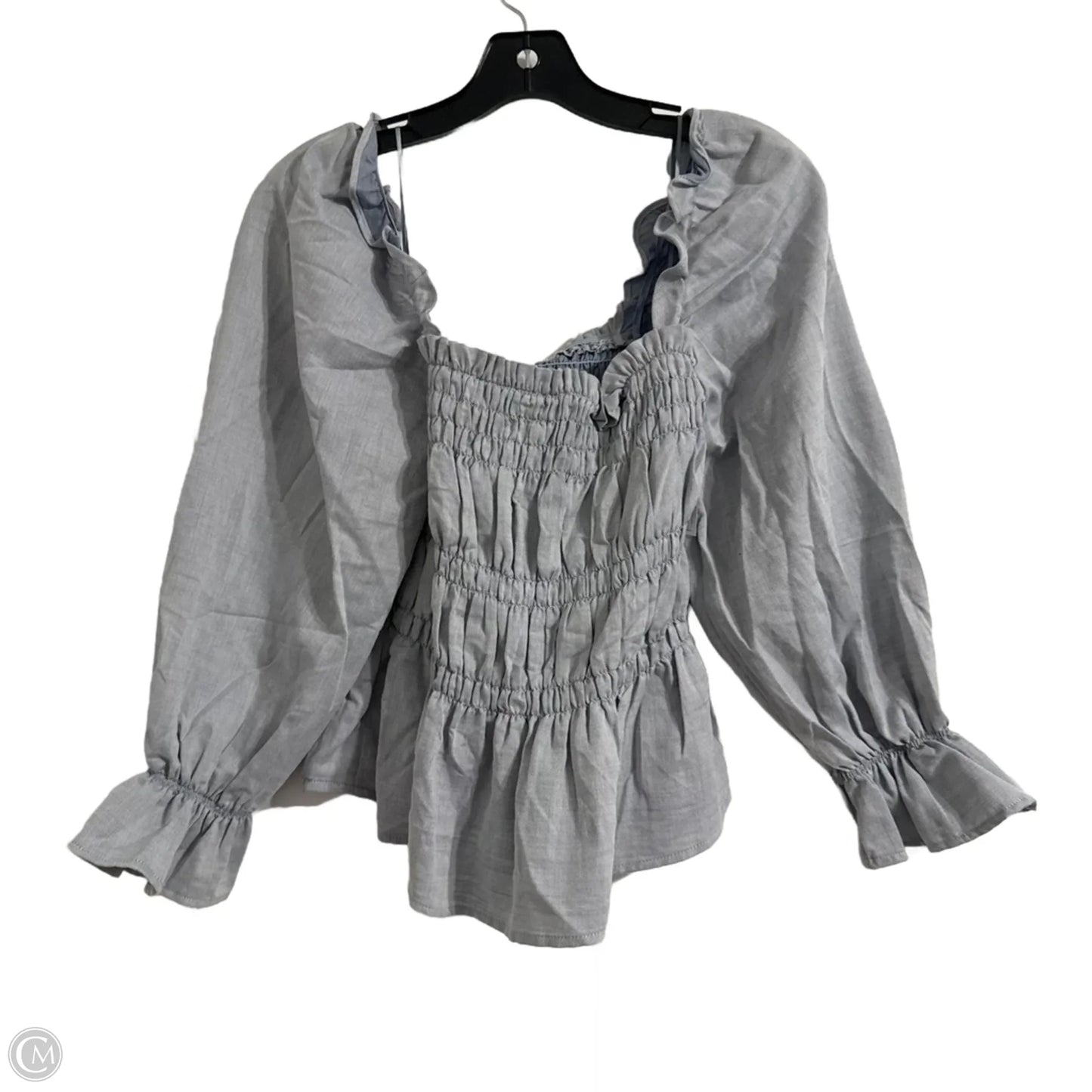 Top Long Sleeve By Who What Wear In Blue, Size: Xs