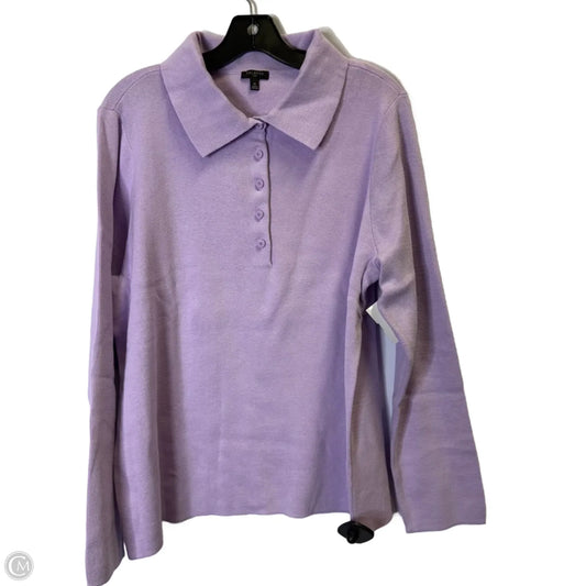 Top Long Sleeve By Talbots In Purple, Size: 2x