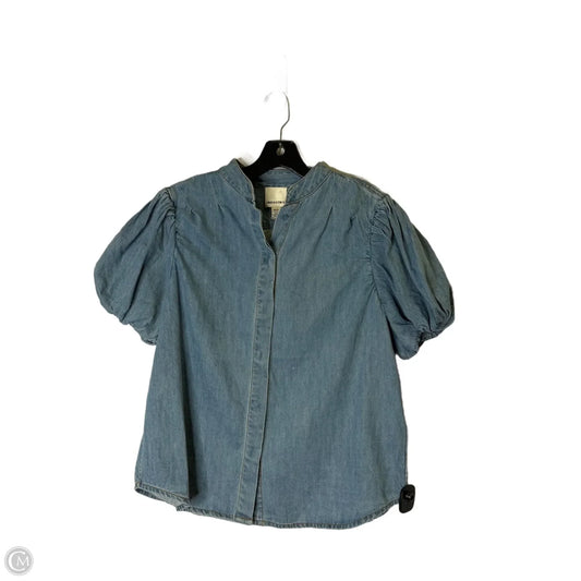 Top Short Sleeve By Industry In Blue Denim, Size: M