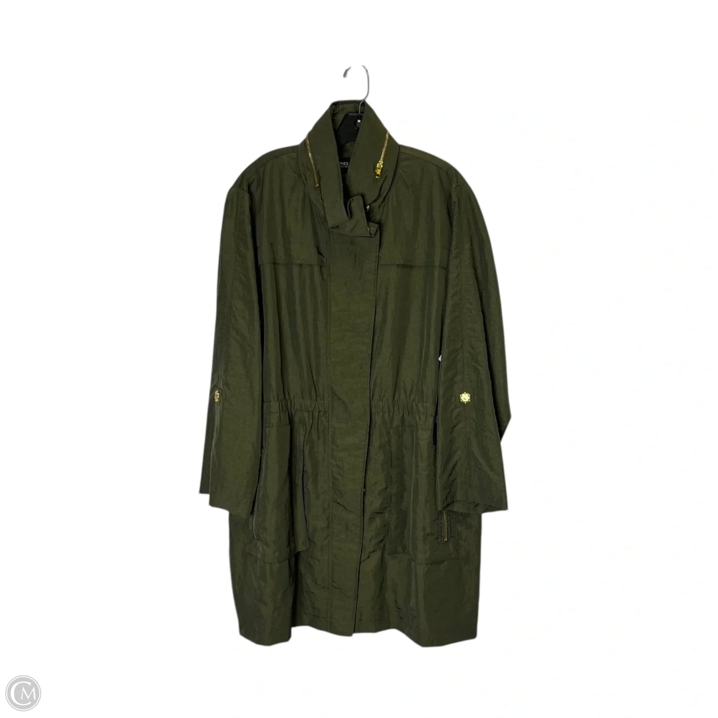 Coat Trench Coat By Jones New York In Green, Size: 1x