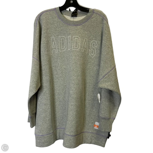 Athletic Sweatshirt Crewneck By Adidas In Grey, Size: 2x