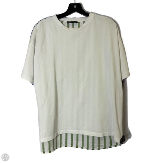 Top Short Sleeve By Zara In White, Size: M