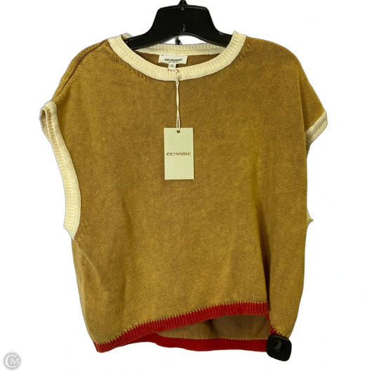 Top Short Sleeve By Ee Some In Brown, Size: M
