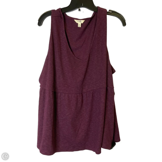 Top Sleeveless By Terra & Sky In Purple, Size: 2x