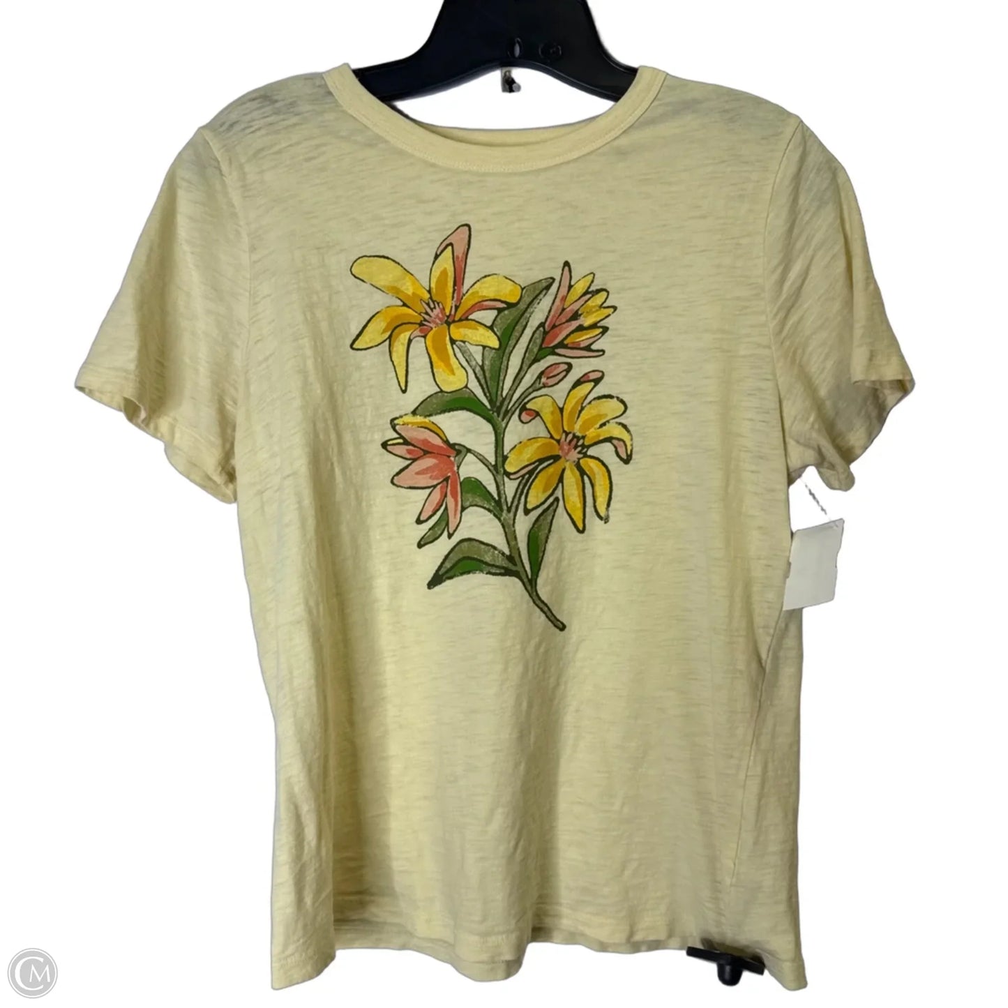 Top Short Sleeve Basic By Old Navy In Yellow, Size: M