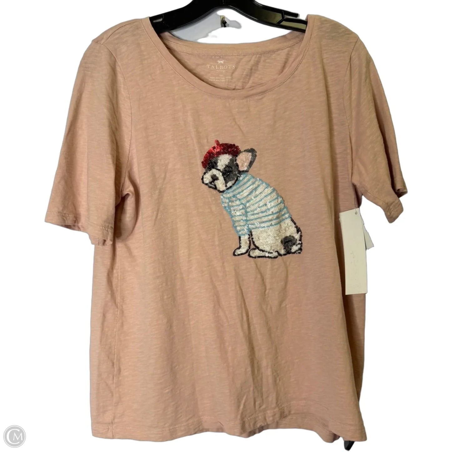 Top Short Sleeve By Talbots In Pink, Size: Lp