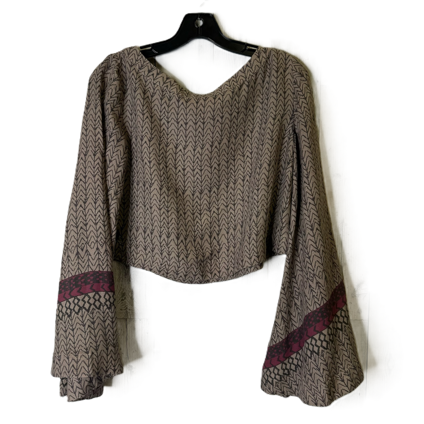 Top Long Sleeve By Free People In Taupe, Size: Xs