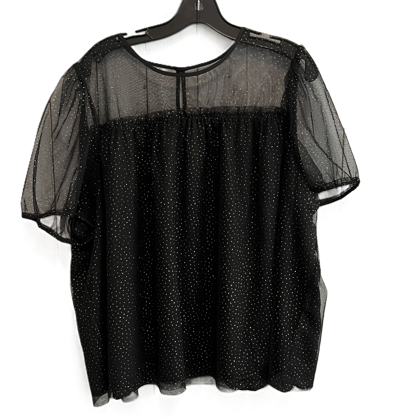 Top Short Sleeve By J. Crew In Black & Gold, Size: 3x