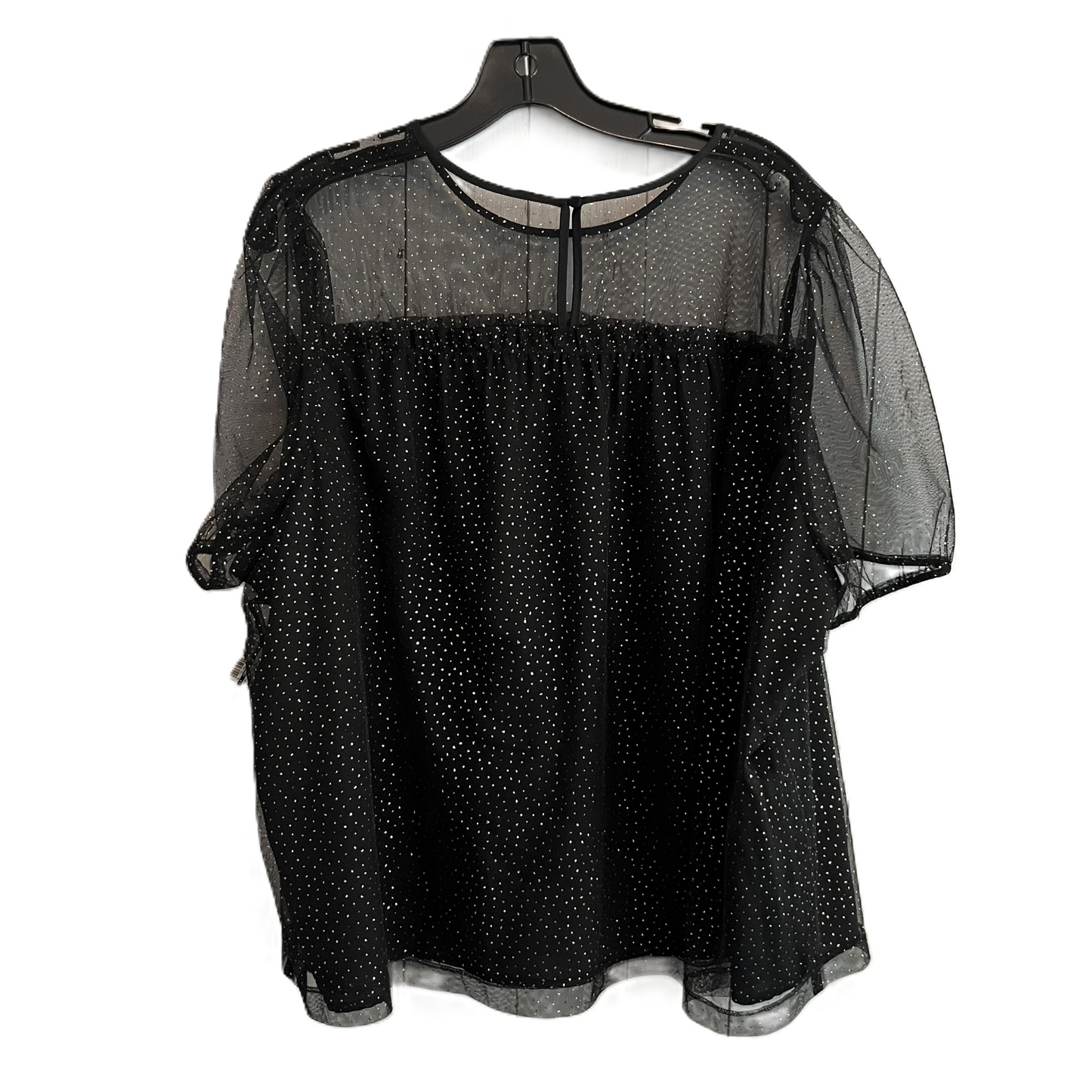 Top Short Sleeve By J. Crew In Black & Gold, Size: 3x