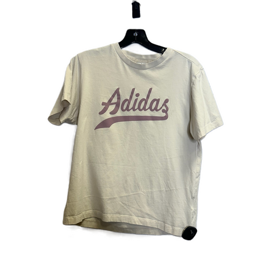 Cream Athletic Top Short Sleeve By Adidas, Size: M