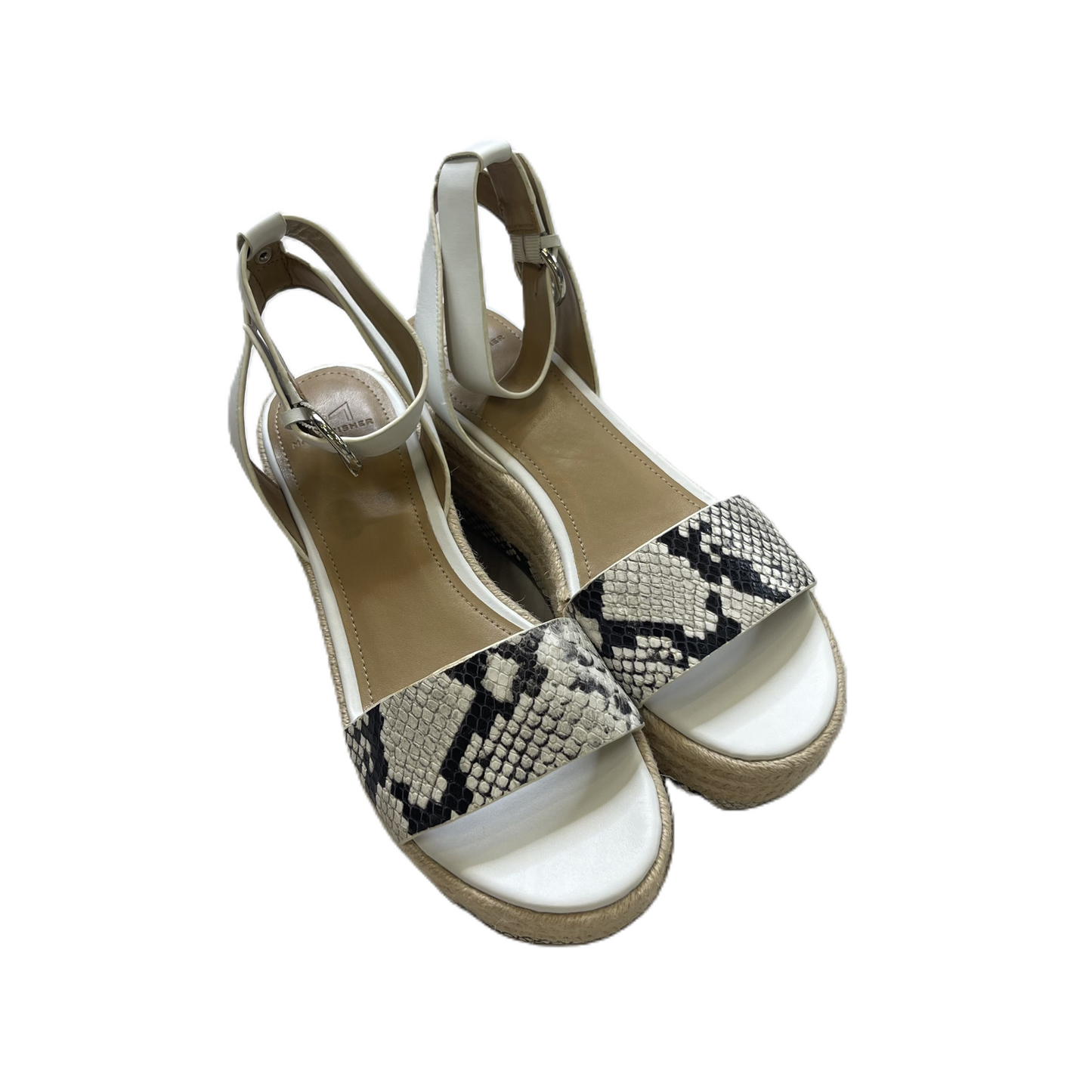 White Sandals Heels Wedge By Marc Fisher, Size: 9