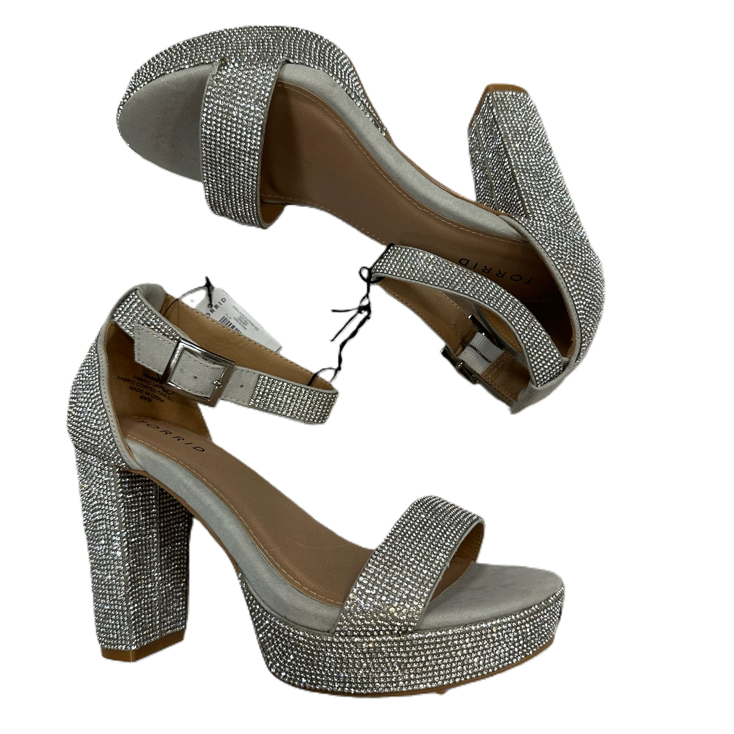 Silver Sandals Heels Block By Torrid, Size: 8
