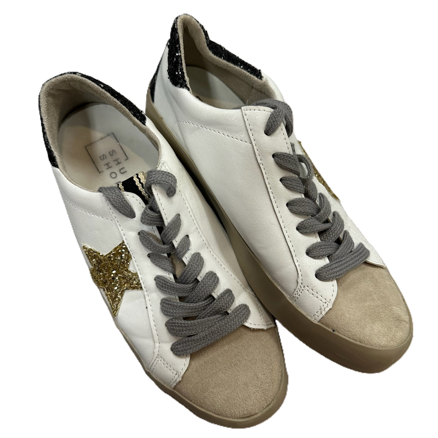 Cream Shoes Sneakers By Shu Shop, Size: 6