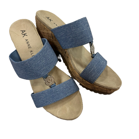 Blue Sandals Heels Platform By Anne Klein, Size: 7.5