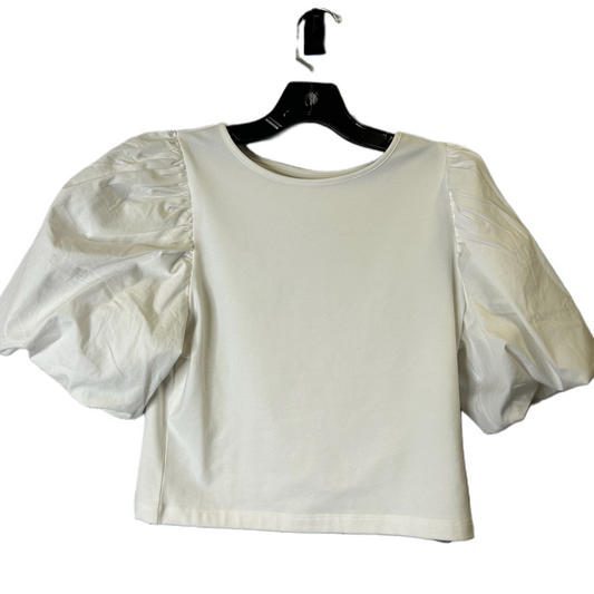 White Top Short Sleeve By A New Day, Size: Xs