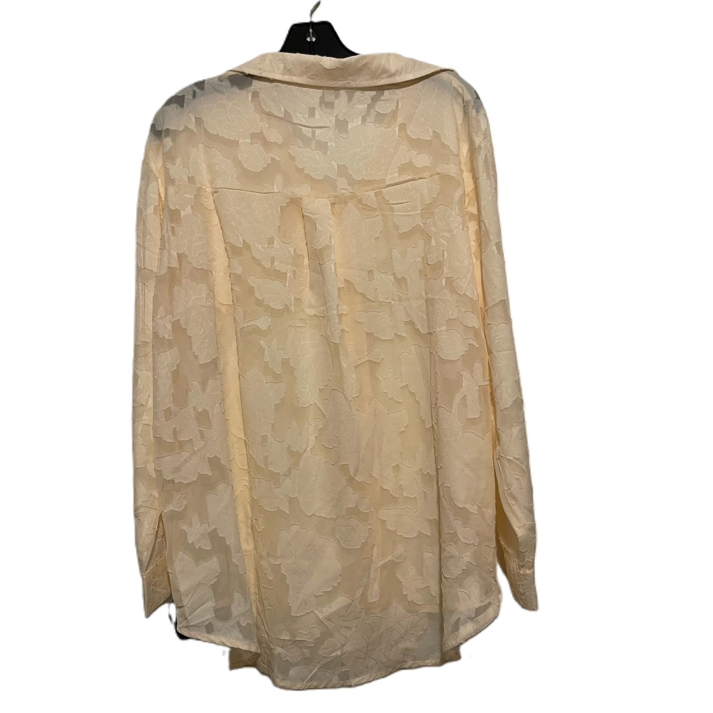 Top Long Sleeve By Sewn and Seen In Cream, Size: M