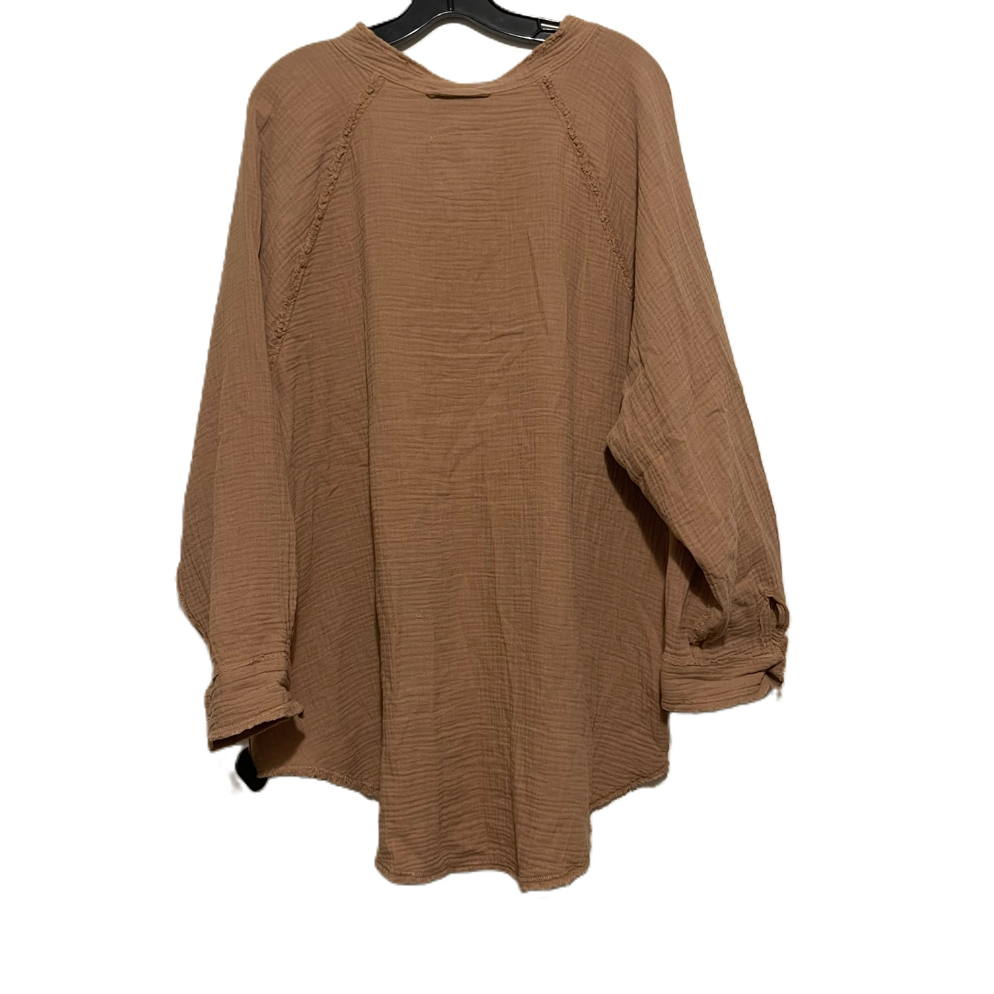 Top Long Sleeve By Aerie In Brown, Size: L