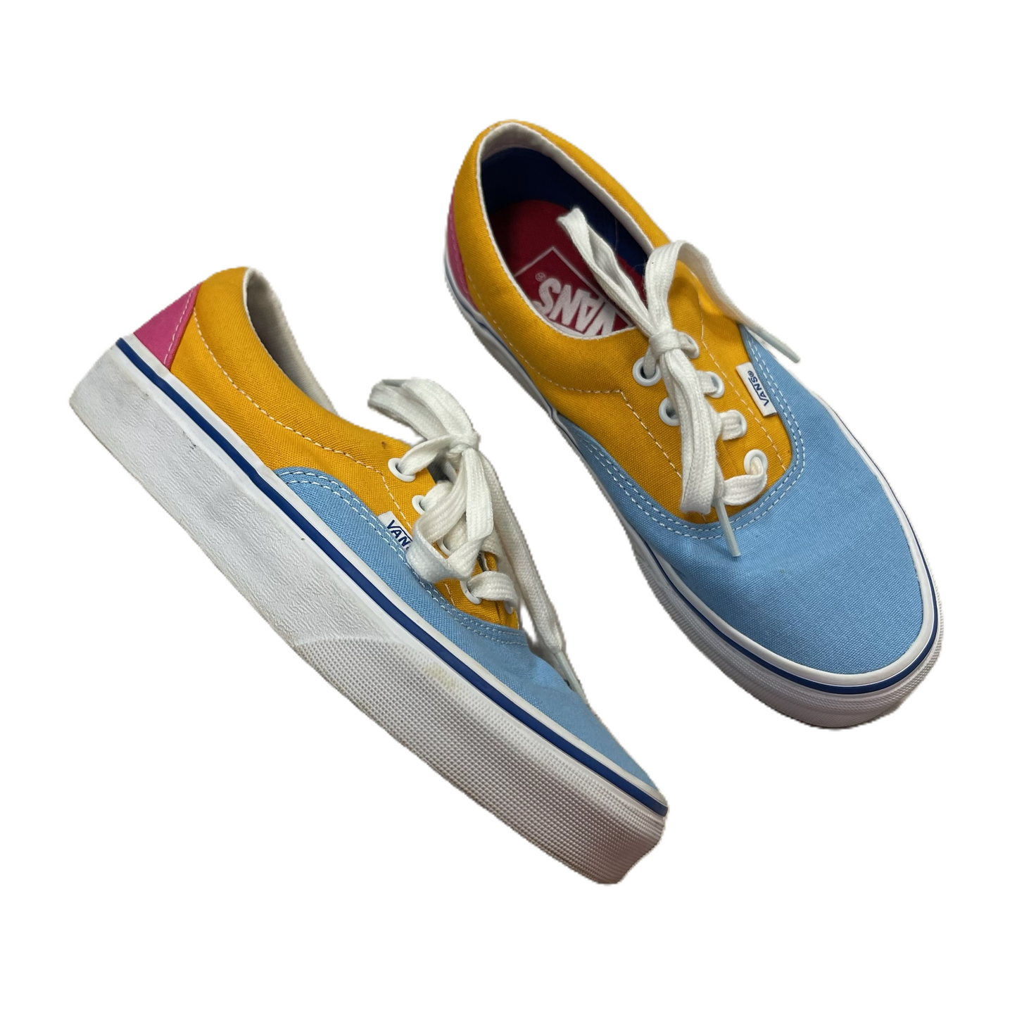 Shoes Sneakers By Vans In Blue & Yellow, Size: 6