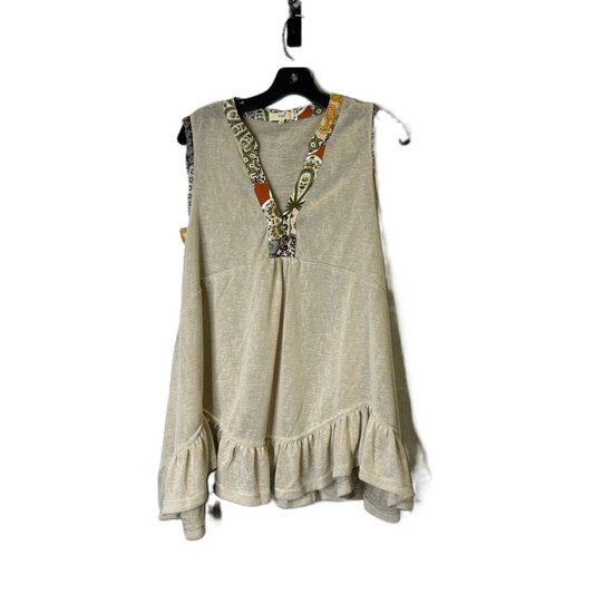 Top Sleeveless By Easel In Cream, Size: M