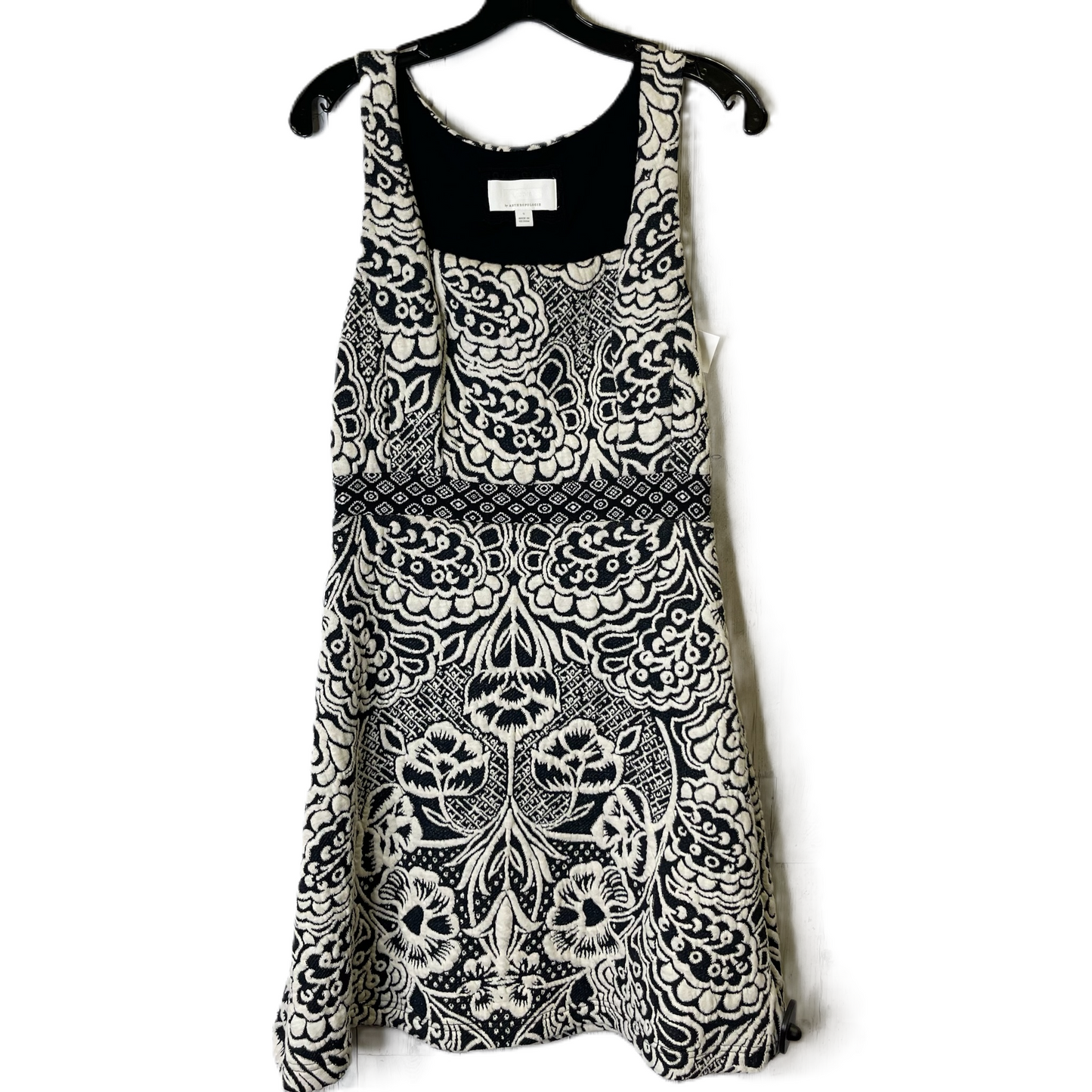 Dress Party Midi By Anthropologie In Black & Cream, Size: S