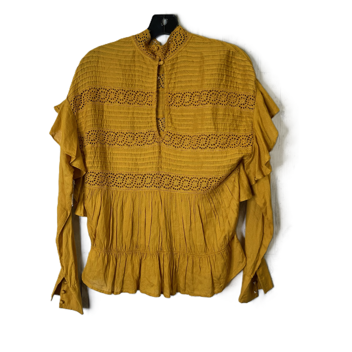 Top Long Sleeve By Free People In Yellow, Size: Xs