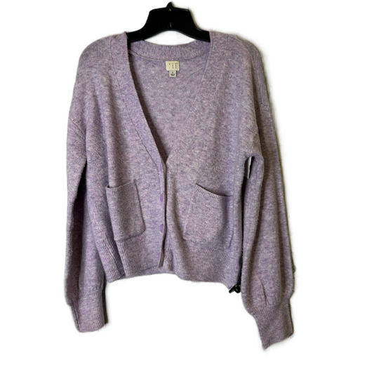 Sweater Cardigan By A New Day In Purple, Size: S