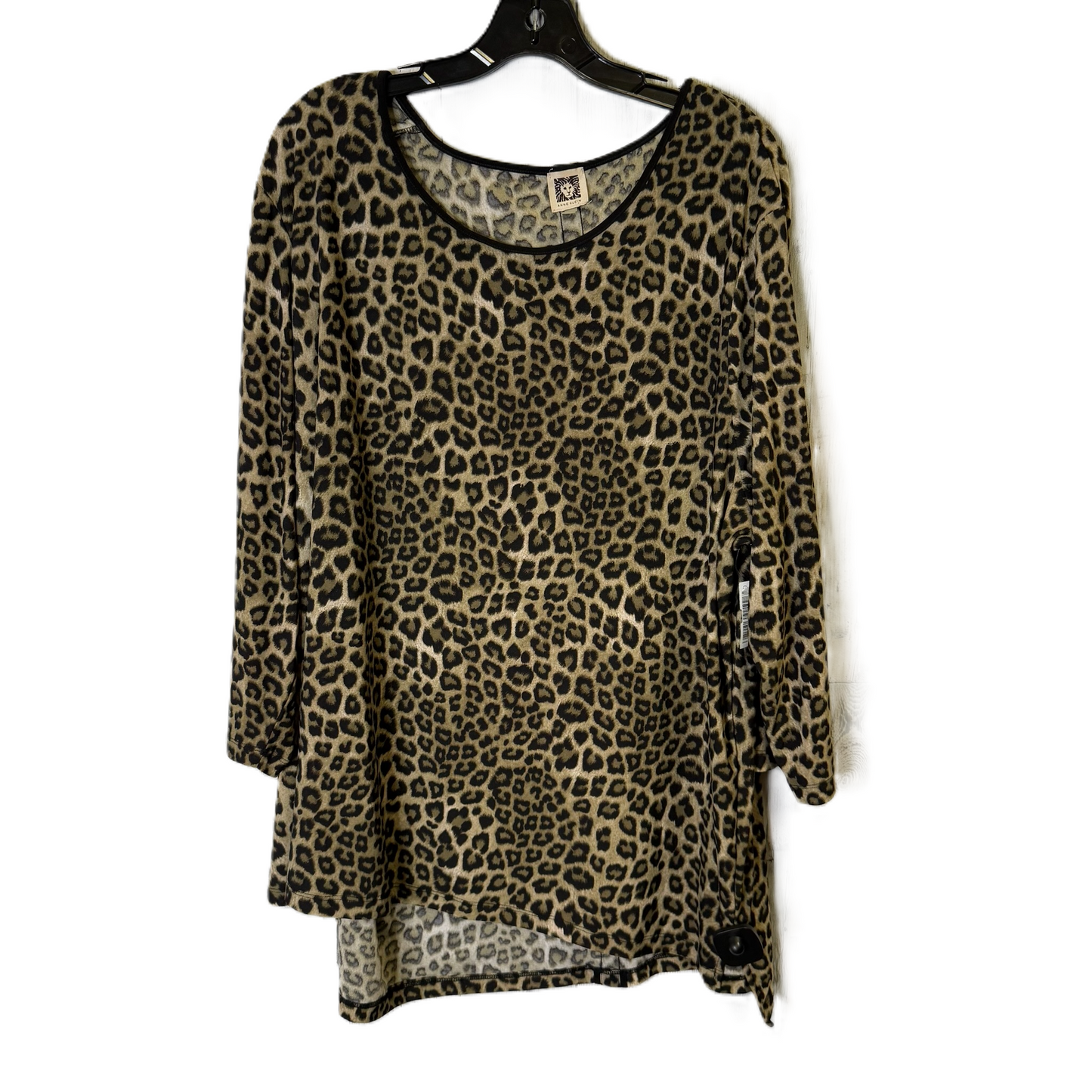 Top Long Sleeve By Anne Klein In Animal Print, Size: 3x