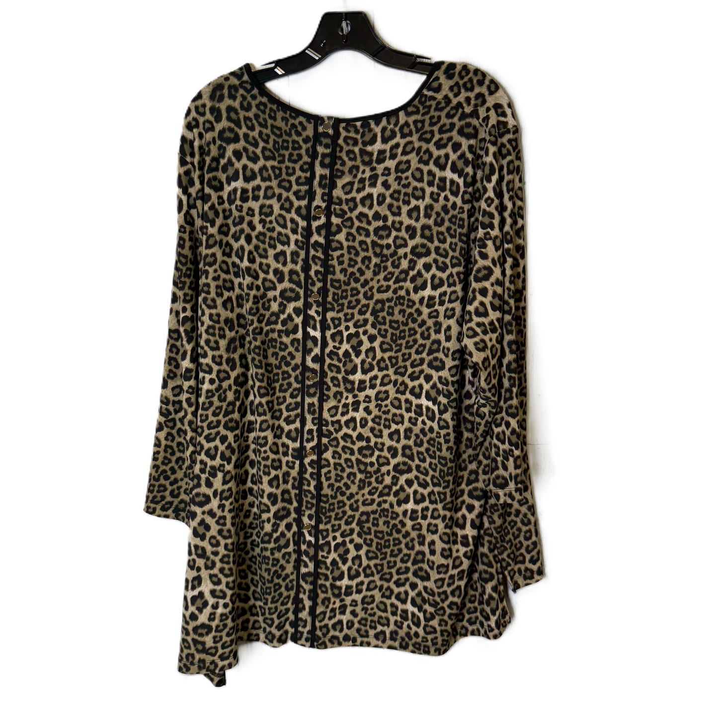 Top Long Sleeve By Anne Klein In Animal Print, Size: 3x